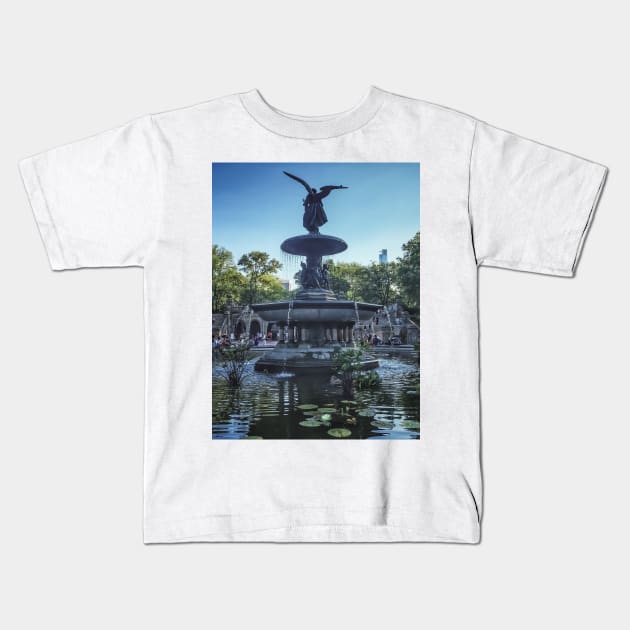 Bethesda Fountain, Central Park, NYC Kids T-Shirt by eleonoraingrid